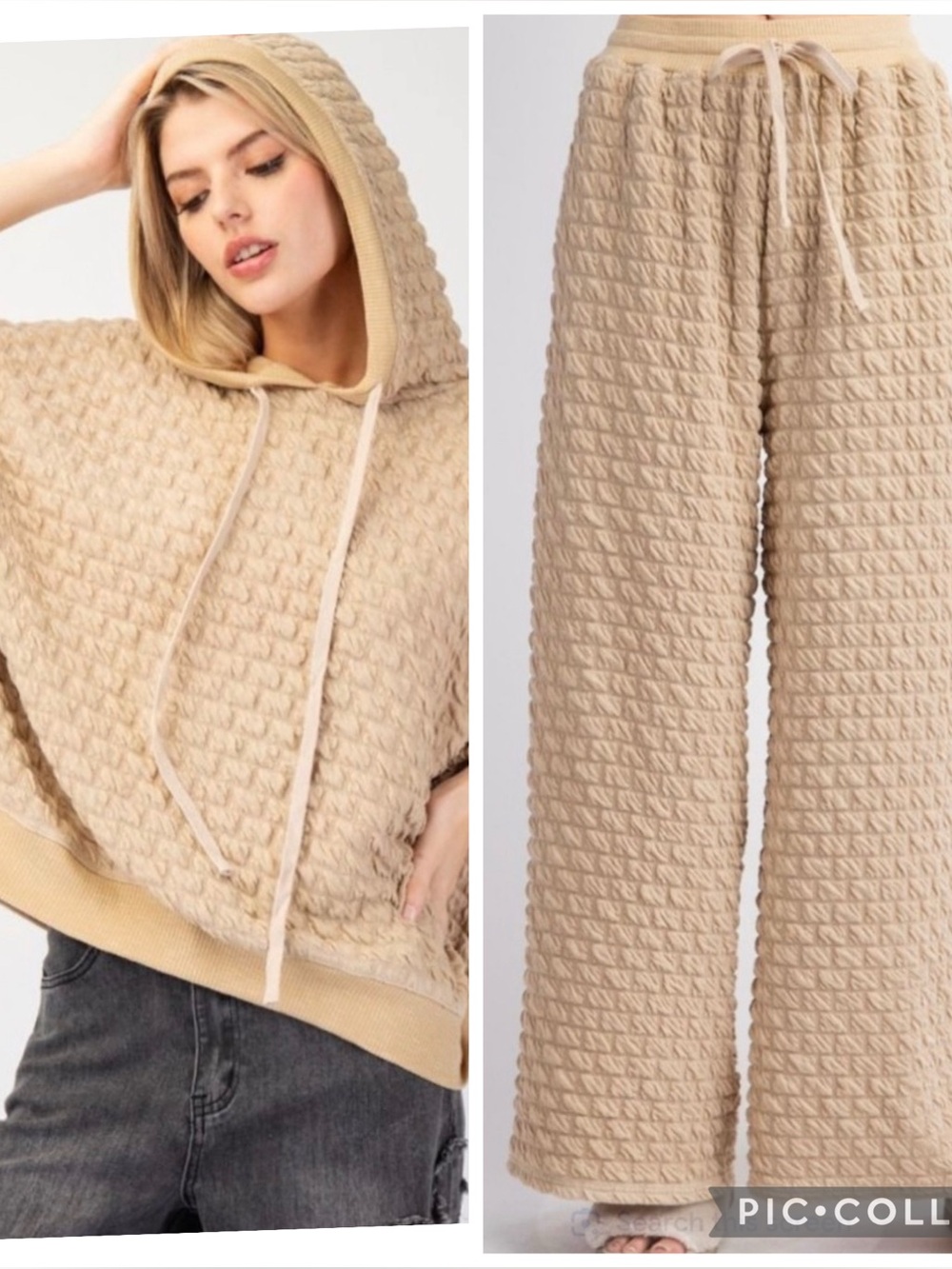 NWT Easel Puffed Textured Hacci Knit Set